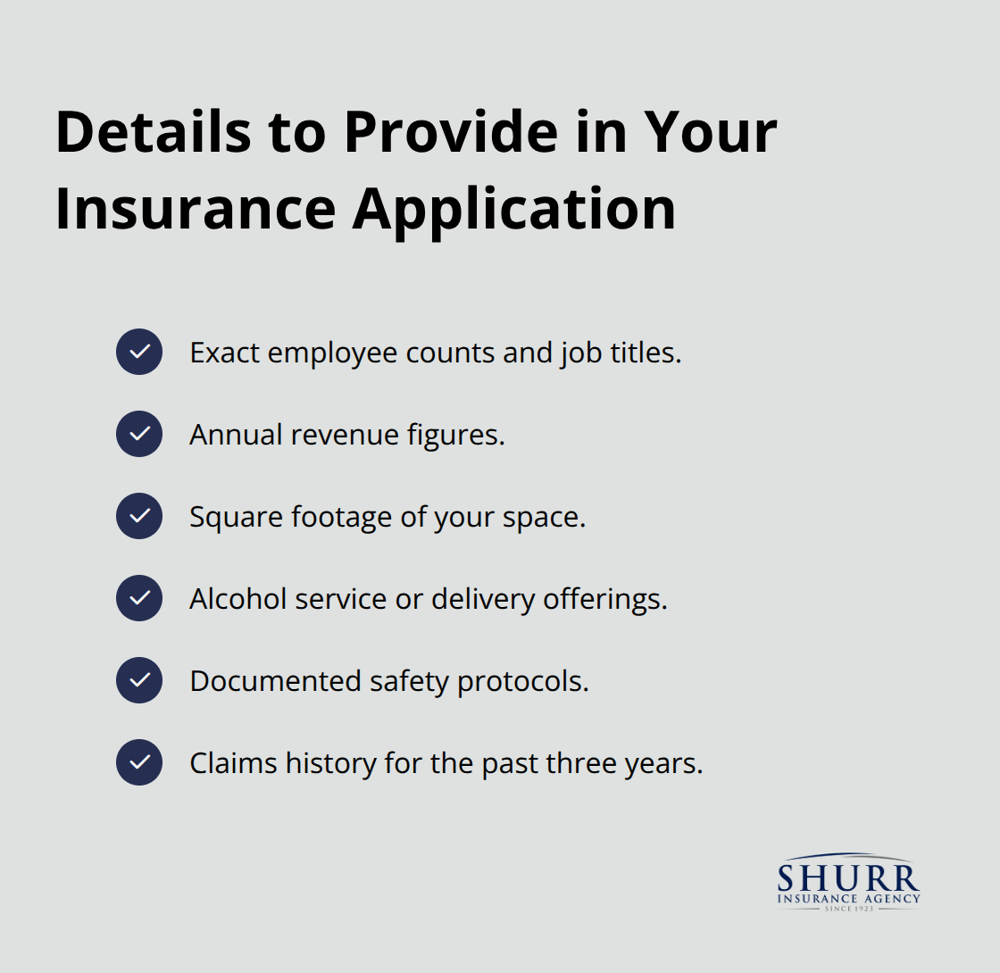 Checklist of information insurers need to quote Indiana restaurant coverage accurately