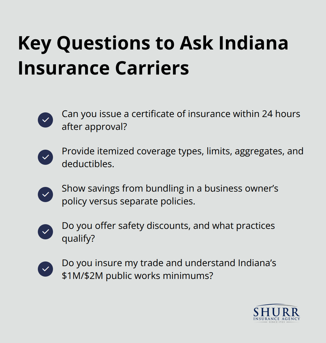 Checklist of must-ask questions when requesting contractor insurance quotes. - contractor insurance quotes indiana