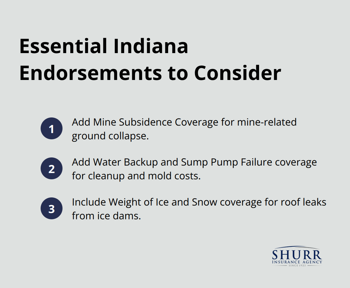 Compact list of key Indiana-specific endorsements and typical costs - landlord dwelling coverage Indiana