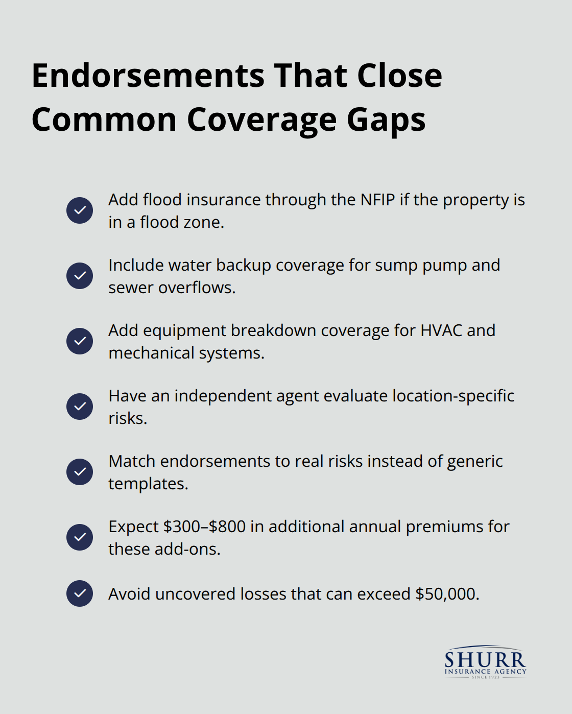 Checklist of key landlord insurance endorsements and why they matter. - northwest indiana landlord policy