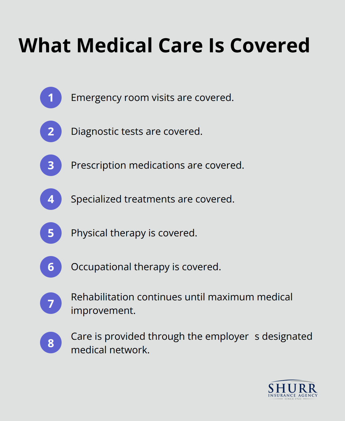 Compact list of medical services covered by Indiana workers compensation. - workers compensation insurance indiana
